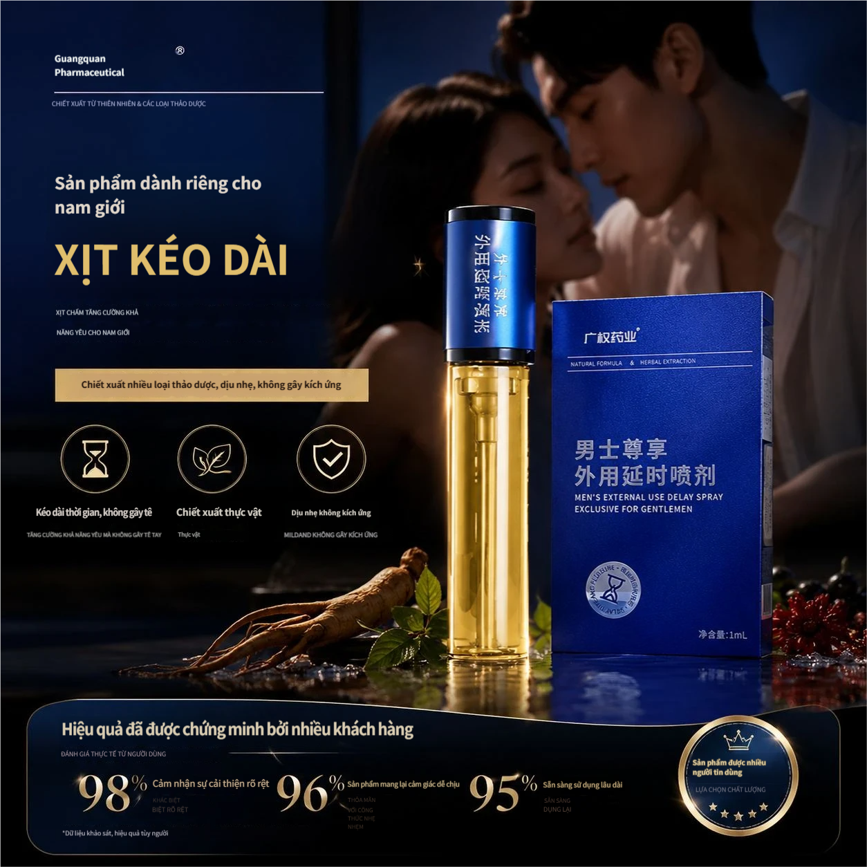 Dược phẩm Guangquan – Xịt chậm thời gian bên ngoài dành riêng cho nam giới di động gallery 1